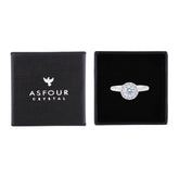 عصفور كريستال خاتم فضة عيار 925 بتصميم دائري علي شكل وردة مرصعة بالزركون RM0128-7